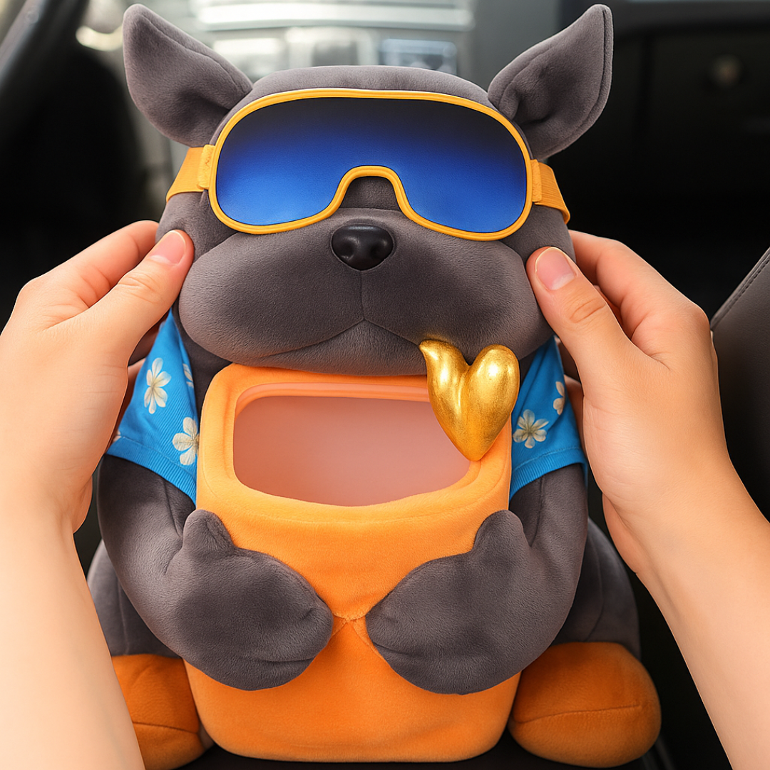 Plush Dog Car Organizer