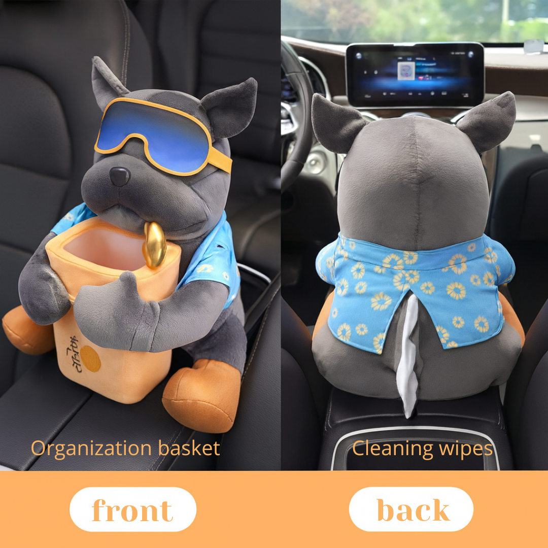 Plush Dog Car Organizer
